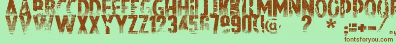 Nowharehouse Font – Brown Fonts on Green Background