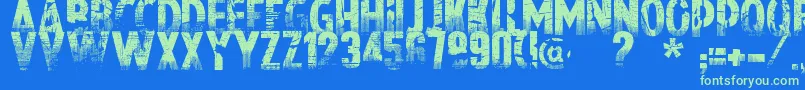 Nowharehouse Font – Green Fonts on Blue Background