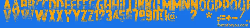 Nowharehouse Font – Orange Fonts on Blue Background