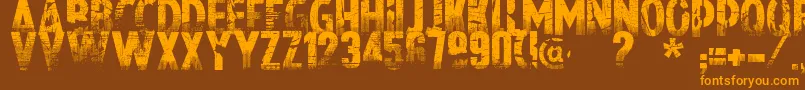 Nowharehouse Font – Orange Fonts on Brown Background