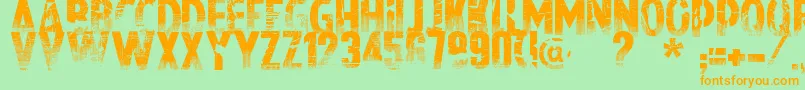 Nowharehouse Font – Orange Fonts on Green Background