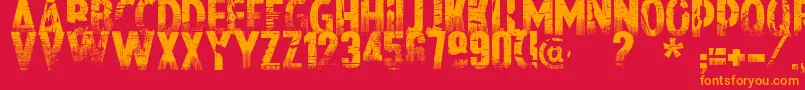 Nowharehouse Font – Orange Fonts on Red Background