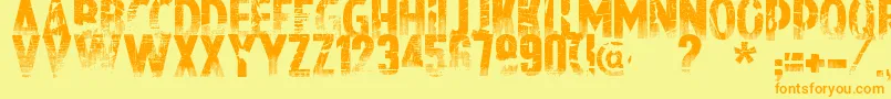 Nowharehouse Font – Orange Fonts on Yellow Background