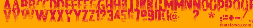 フォントNowharehouse – オレンジの背景に赤い文字