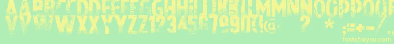 Nowharehouse Font – Yellow Fonts on Green Background