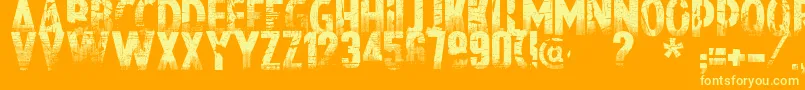 Nowharehouse Font – Yellow Fonts on Orange Background