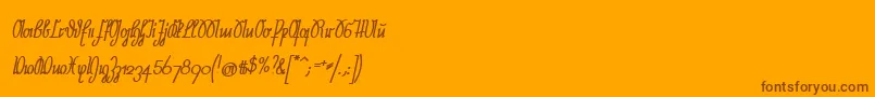NeueRudelskopfStarkSchraeg Font – Brown Fonts on Orange Background