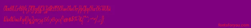 NeueRudelskopfStarkSchraeg Font – Red Fonts on Purple Background