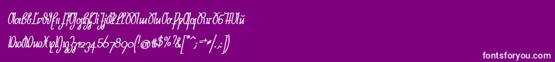 NeueRudelskopfStarkSchraeg Font – White Fonts on Purple Background