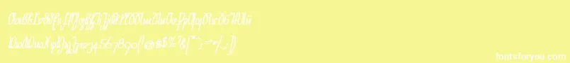 NeueRudelskopfStarkSchraeg Font – White Fonts on Yellow Background