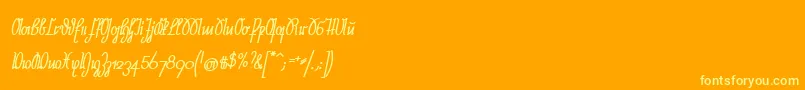 NeueRudelskopfStarkSchraeg Font – Yellow Fonts on Orange Background