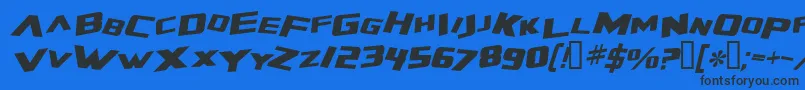 ZeroGravityExtendedItalic Font – Black Fonts on Blue Background