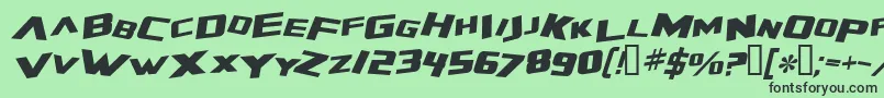 ZeroGravityExtendedItalic Font – Black Fonts on Green Background