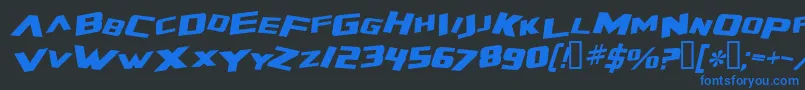ZeroGravityExtendedItalic Font – Blue Fonts on Black Background