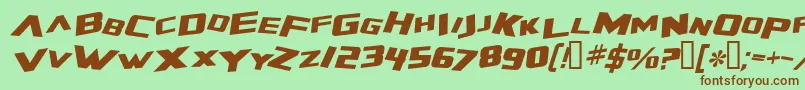 ZeroGravityExtendedItalic Font – Brown Fonts on Green Background