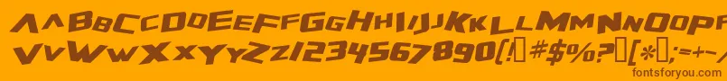 ZeroGravityExtendedItalic Font – Brown Fonts on Orange Background