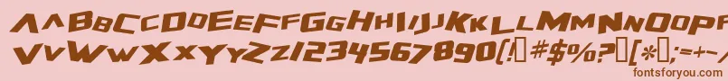 ZeroGravityExtendedItalic Font – Brown Fonts on Pink Background