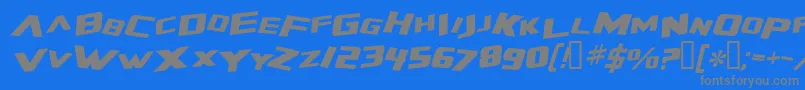 ZeroGravityExtendedItalic Font – Gray Fonts on Blue Background
