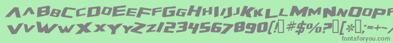 ZeroGravityExtendedItalic Font – Gray Fonts on Green Background