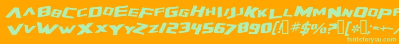 ZeroGravityExtendedItalic Font – Green Fonts on Orange Background