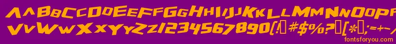 ZeroGravityExtendedItalic Font – Orange Fonts on Purple Background