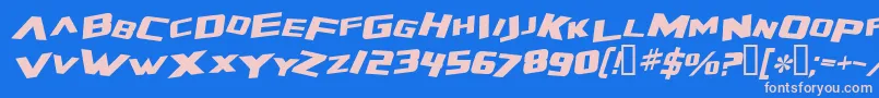 ZeroGravityExtendedItalic Font – Pink Fonts on Blue Background