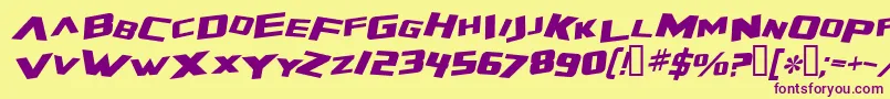 ZeroGravityExtendedItalic Font – Purple Fonts on Yellow Background