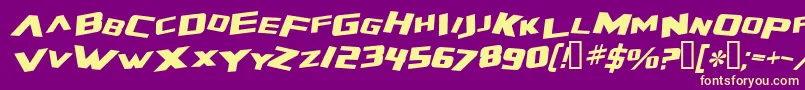 ZeroGravityExtendedItalic Font – Yellow Fonts on Purple Background