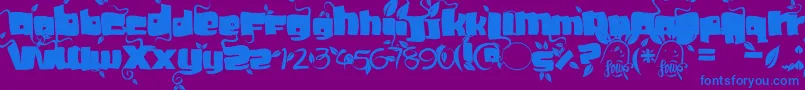 Soupleaf Font – Blue Fonts on Purple Background