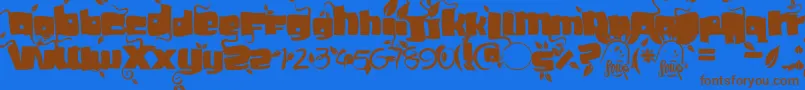 Soupleaf Font – Brown Fonts on Blue Background