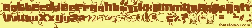 Soupleaf-Schriftart – Braune Schriften auf gelbem Hintergrund
