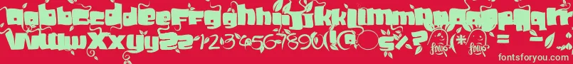 Soupleaf Font – Green Fonts on Red Background