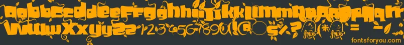 Soupleaf Font – Orange Fonts on Black Background