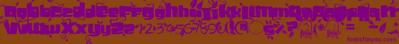 Soupleaf Font – Purple Fonts on Brown Background