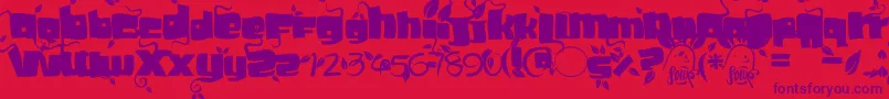 Soupleaf Font – Purple Fonts on Red Background