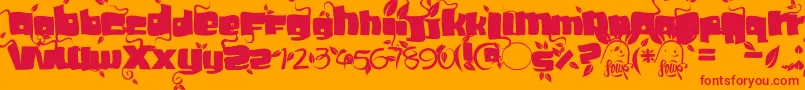 Soupleaf Font – Red Fonts on Orange Background