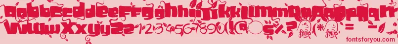 Soupleaf Font – Red Fonts on Pink Background