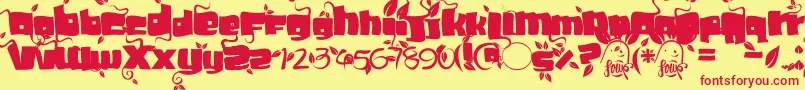 Soupleaf Font – Red Fonts on Yellow Background