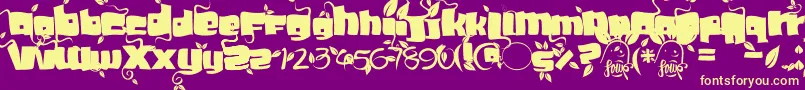 Soupleaf Font – Yellow Fonts on Purple Background