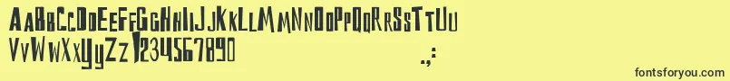 DsReckoningCyr Font – Black Fonts on Yellow Background