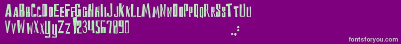 DsReckoningCyr Font – Green Fonts on Purple Background