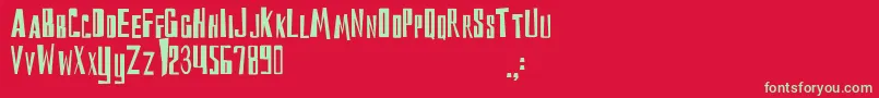 DsReckoningCyr Font – Green Fonts on Red Background