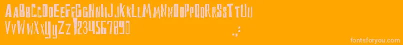DsReckoningCyr Font – Pink Fonts on Orange Background