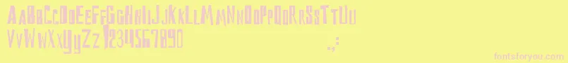 DsReckoningCyr Font – Pink Fonts on Yellow Background