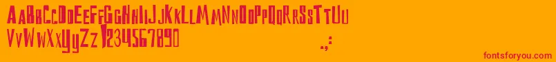 DsReckoningCyr Font – Red Fonts on Orange Background