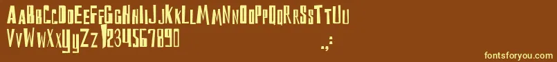 DsReckoningCyr Font – Yellow Fonts on Brown Background