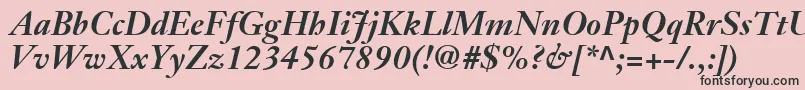 JansonTextLt76BoldItalic Font – Black Fonts on Pink Background