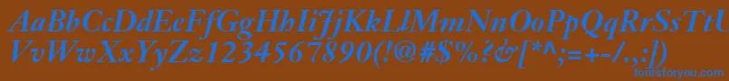 JansonTextLt76BoldItalic Font – Blue Fonts on Brown Background