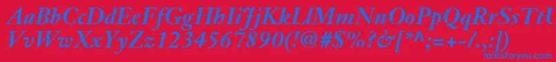 JansonTextLt76BoldItalic Font – Blue Fonts on Red Background