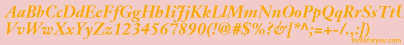 JansonTextLt76BoldItalic Font – Orange Fonts on Pink Background